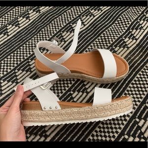 white espadrille platforms